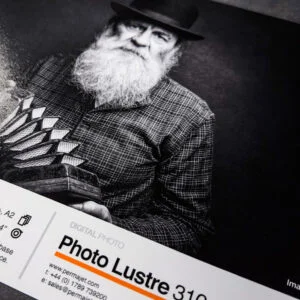 Close up of a printed sheet of Photo Lustre 310