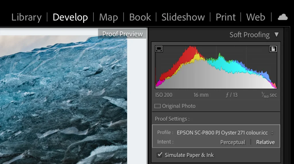 Soft proofing Lightroom instructions