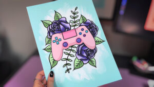 Playstation controller art print